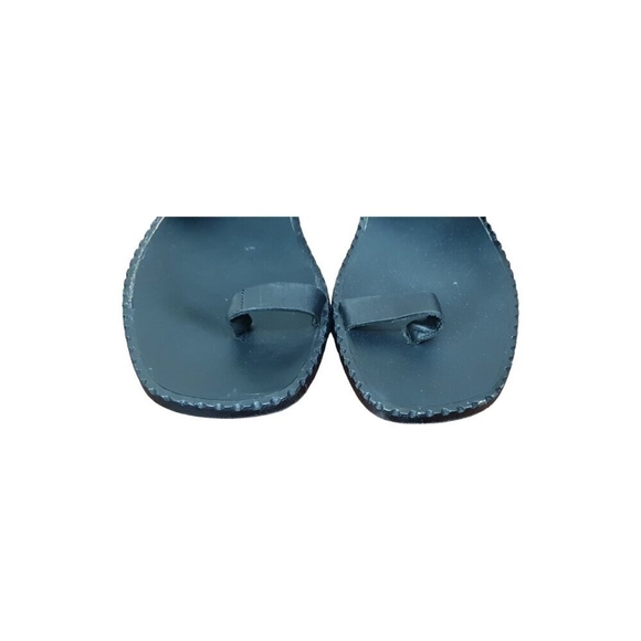 Tomas Maier Black Jewel Sandal Toe Loop Ring Gladiator Flat Boho Size 8 - Picture 8 of 13